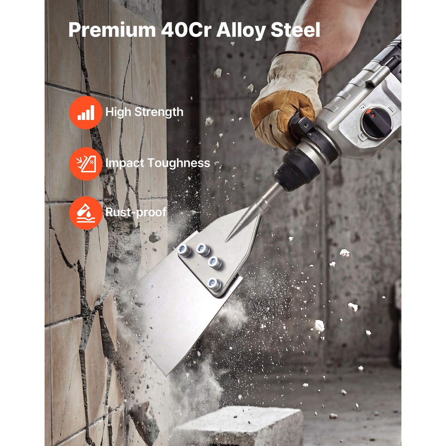 Floor Scraper Tool for Laminate, Tile & Mortar Removal - 23.6 x 5.9 Inches