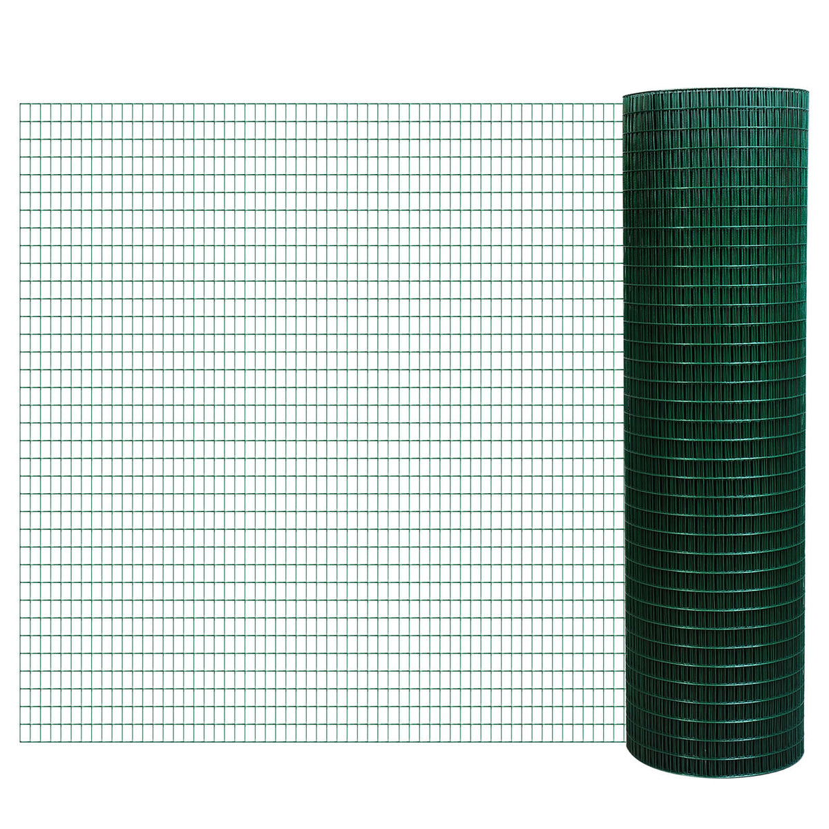 PVC Coated Steel Garden Fencing Mesh for Poultry, Animal Enclosures, and Gardens - Dark Green, 930x265x270mm