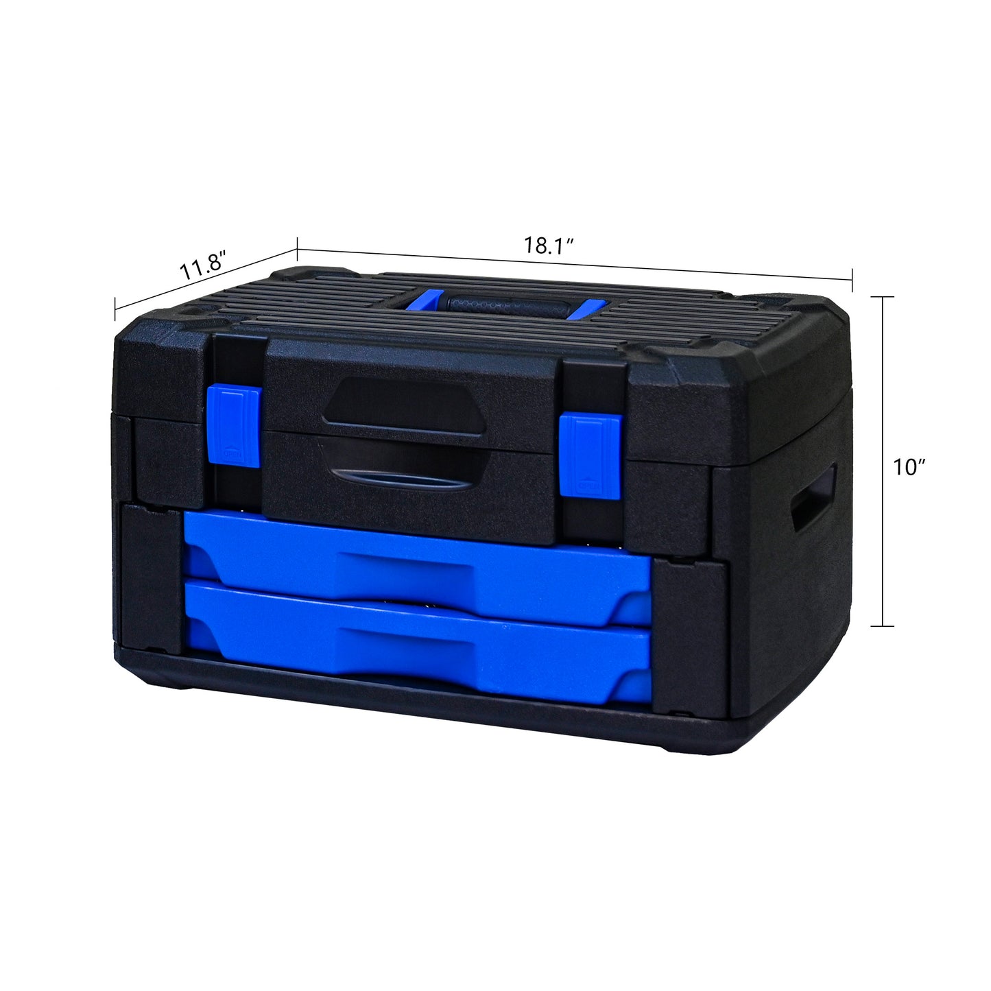 Black Hand Tool Box with 266-Piece Toolset, Portable Storage for DIY & Professional Use