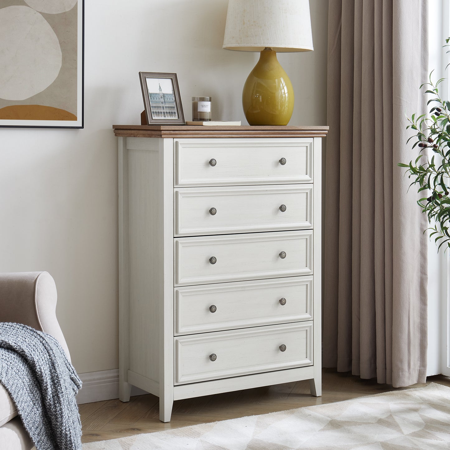 Modern 5 Drawers Dresser Cabinet,Chest Of Closet Organizers And