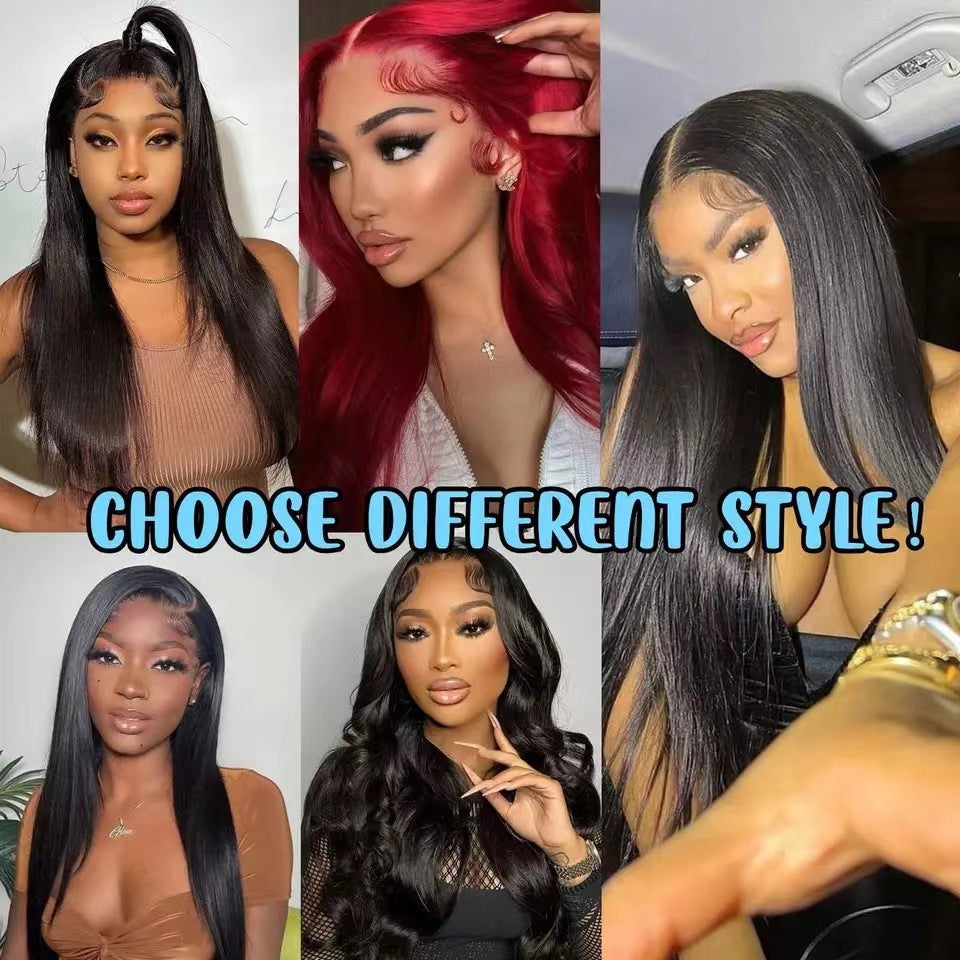 Long Straight Synthetic Wig for Women - High-Temperature Fiber, Black