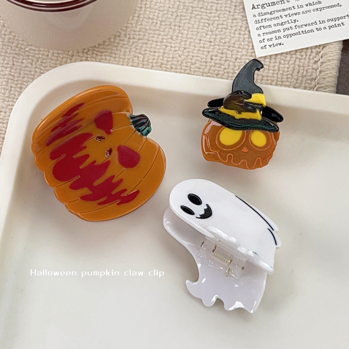 Funny Halloween Pumpkin Acetate Hairpin