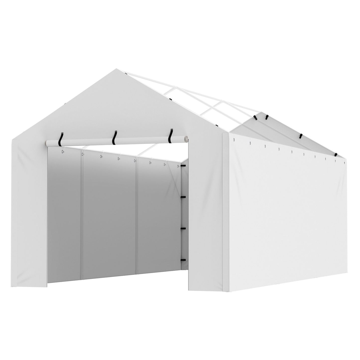 10x20 Ft Waterproof UV Side Wall Canopy Cover for Garage Shelter - Grey