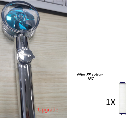 High Pressure Turbo Shower Head with Water Saving Feature & 360° Fan Extension