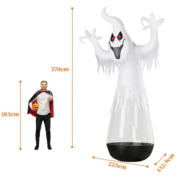 12ft Inflatable Halloween Ghost Decor with LED Lights