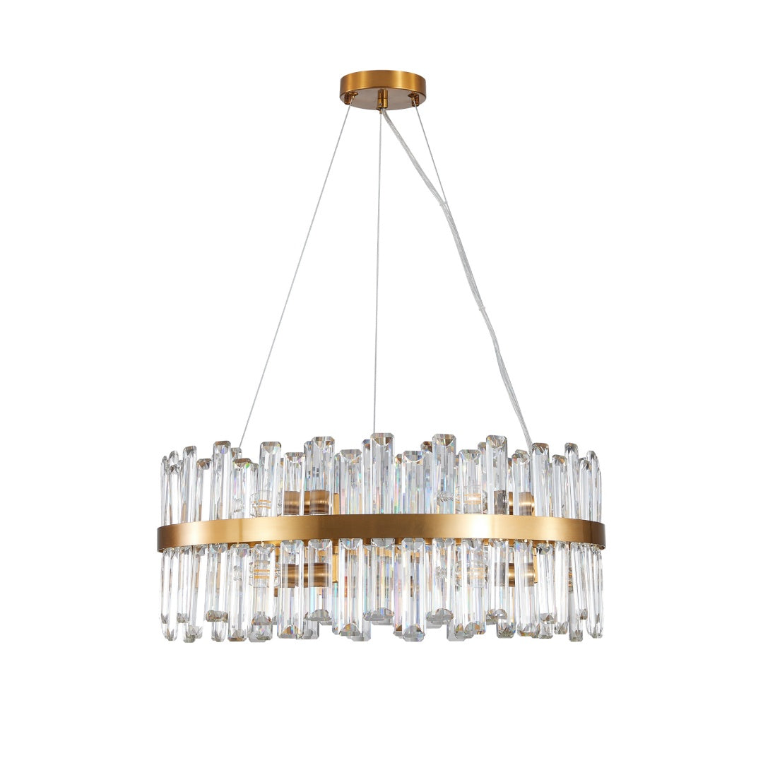 Modern Crystal Chandelier - Elegant LED Lighting for Living Room