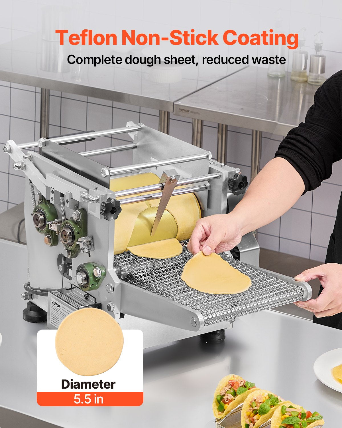 Electric Tortilla Maker 5.5 Inch Automatic Corn Tortilla Machine - Silver