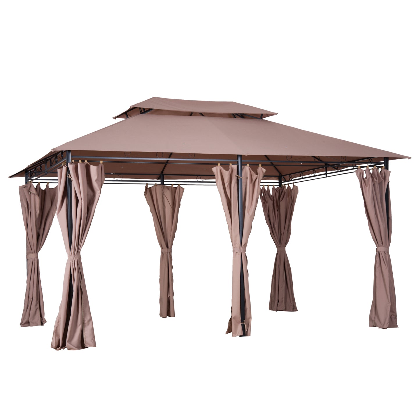 10x13 Outdoor Gazebo Canopy with Curtains and Vented Roof