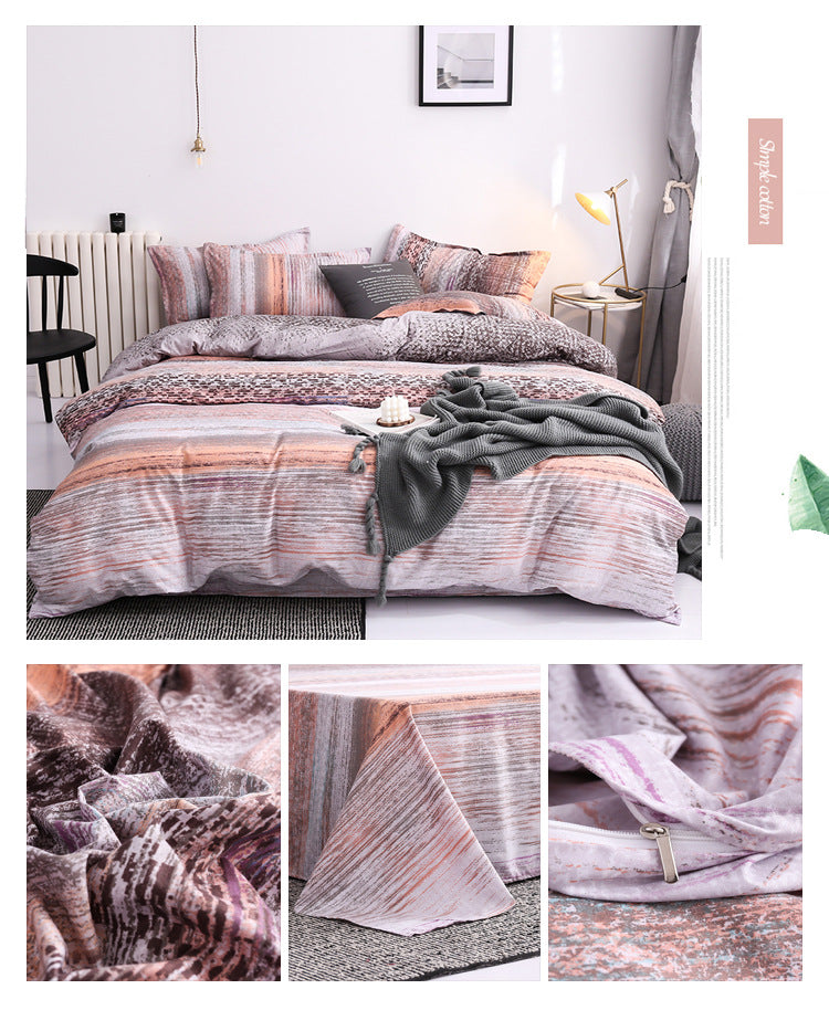 Aloe Cotton Bedding Sheets Set - Four-Piece Bed Linen for Home