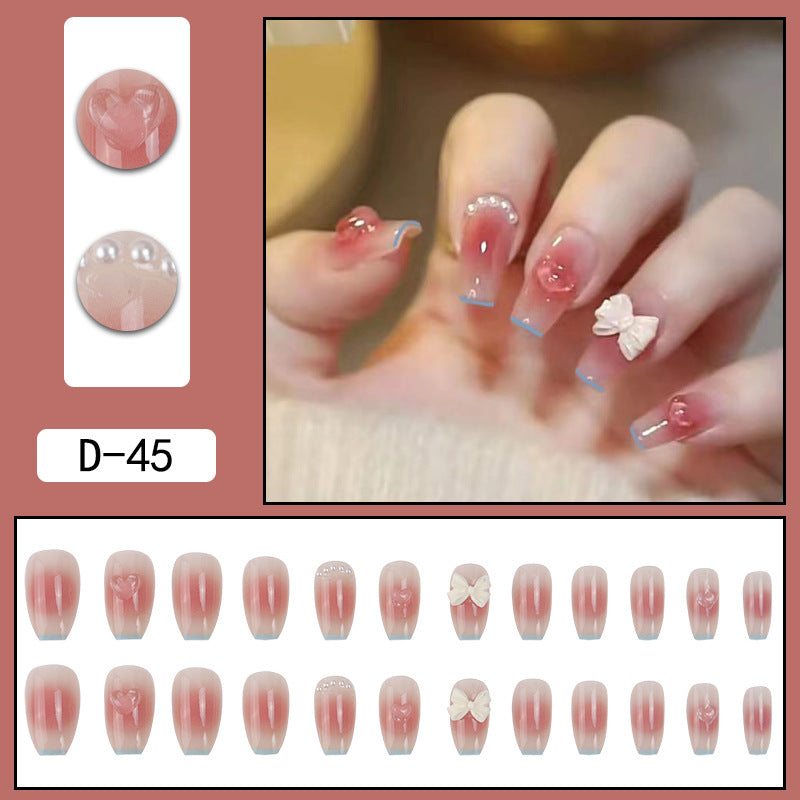 Wearable Nail Art Patches Set with Glue - Translucent Ice & Color Variants