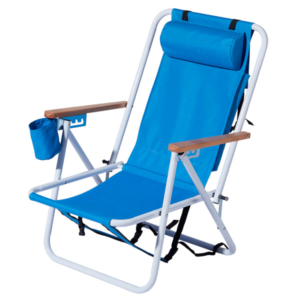 Folding Beach Chair Set of 2 - 4-Position Portable Camping Chairs