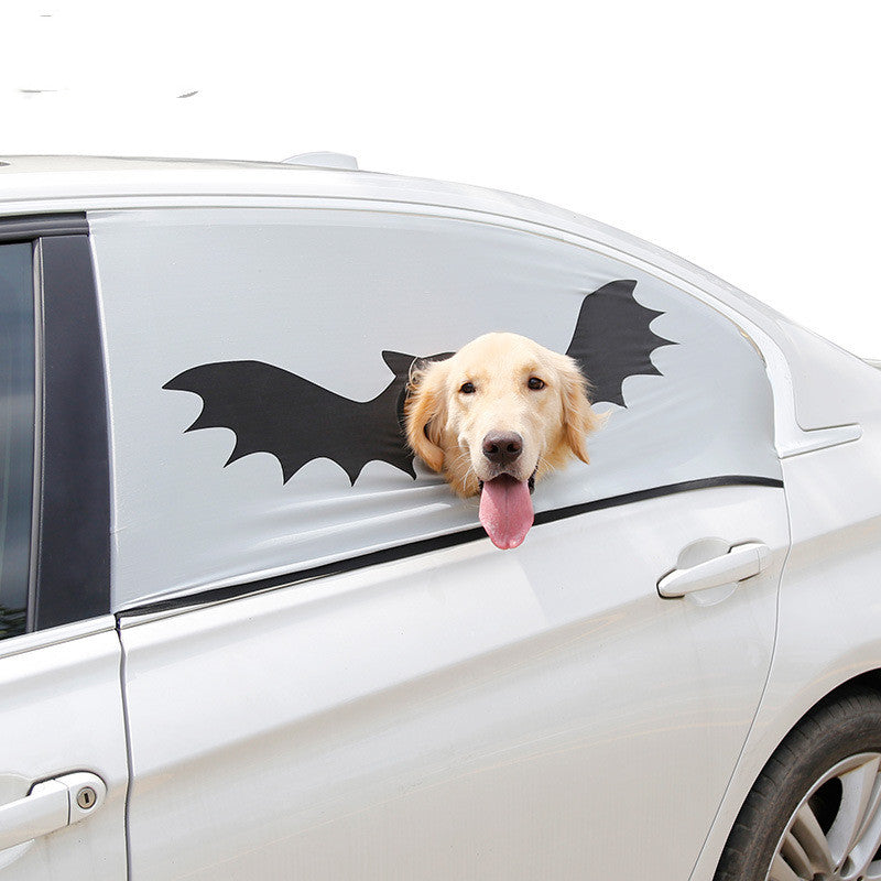 Halloween Car Window Sunshade Curtain Cover for Pets - Grey