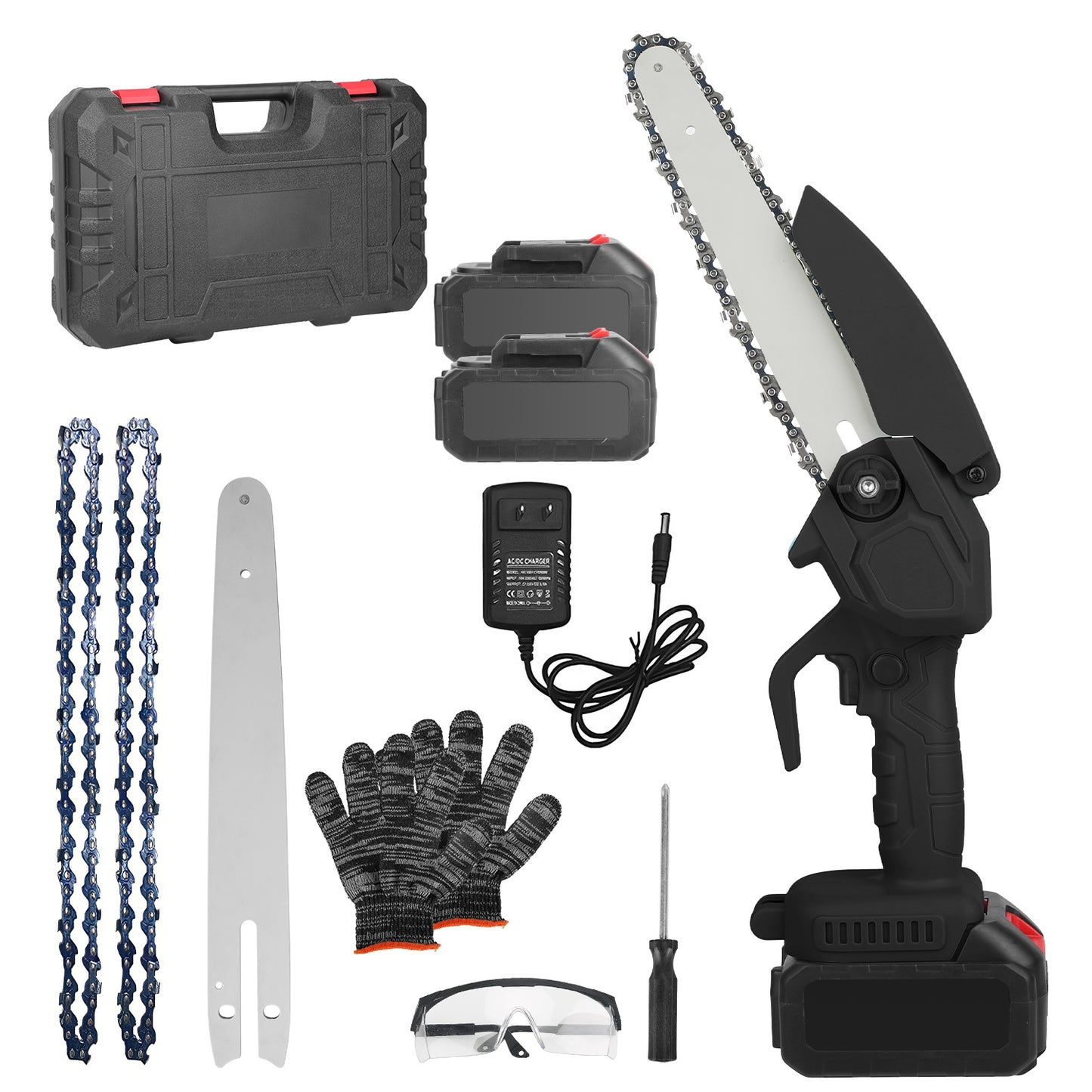 Cordless Mini Chainsaw 8-Inch Portable Tree Pruning & Wood Cutting Tool