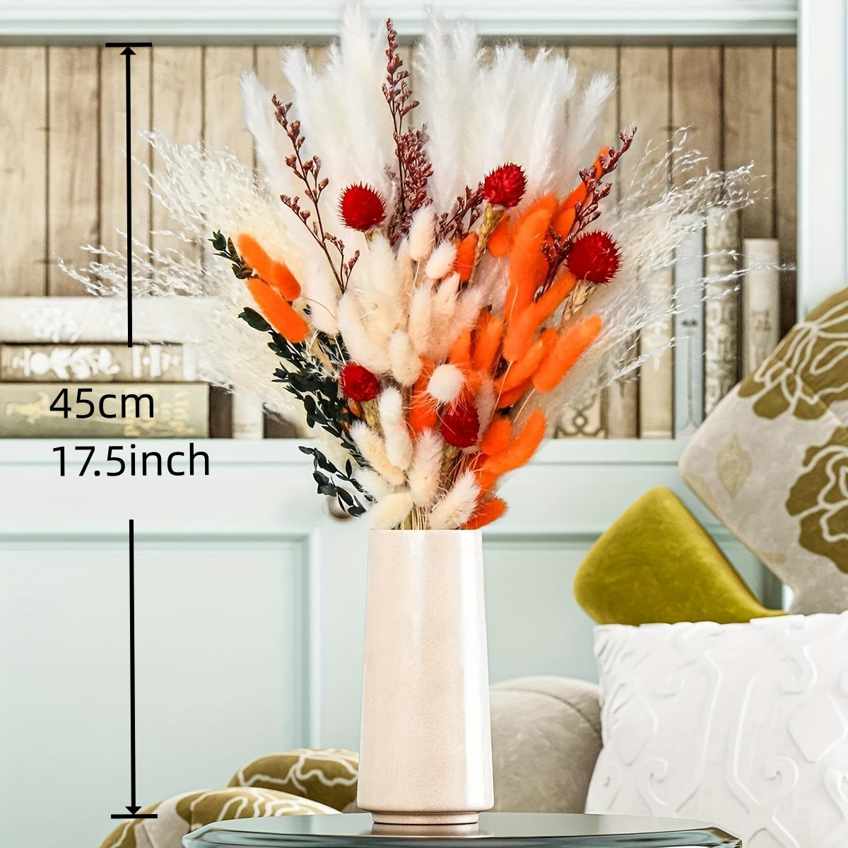 Dried Flower Bouquet - Preserved Grass Flower Arrangement for Home Decor