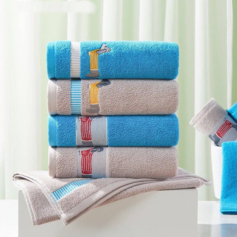 Pure Cotton Cartoon Face Hand Towel Water Absorption Soft Bathroom Cloth
