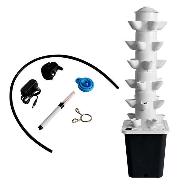 Black Hydroponic Planting System - Indoor & Outdoor Tower Garden for Vegetables & Herbs