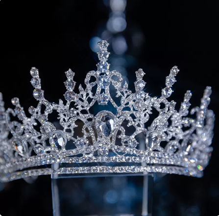 White Princess Crown Wedding Hair Accessory