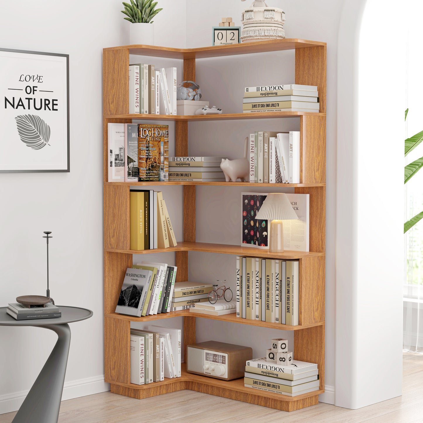 90cm 35.43 Extended Size 5-Tier Freestanding L-Shaped Corner
