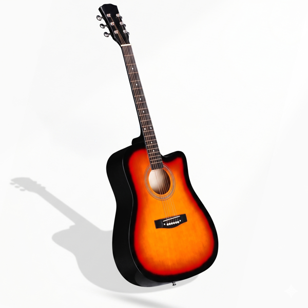 41-Inch Sunset Color Cutaway Dreadnought Acoustic Guitar Set