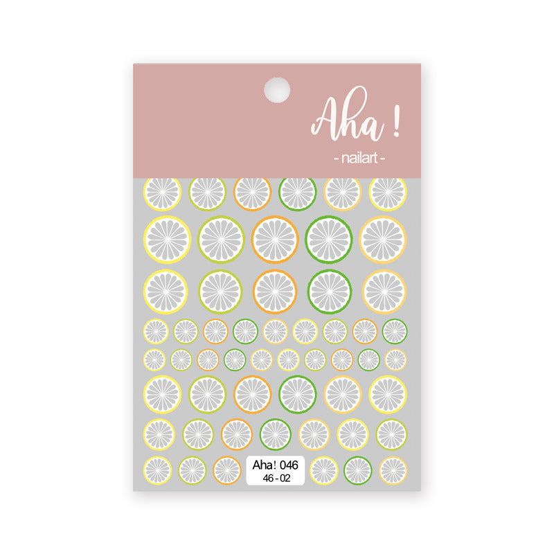 Fruit Nail Stickers Cherry Peach Lemon Orange Summer Nail Art Decals