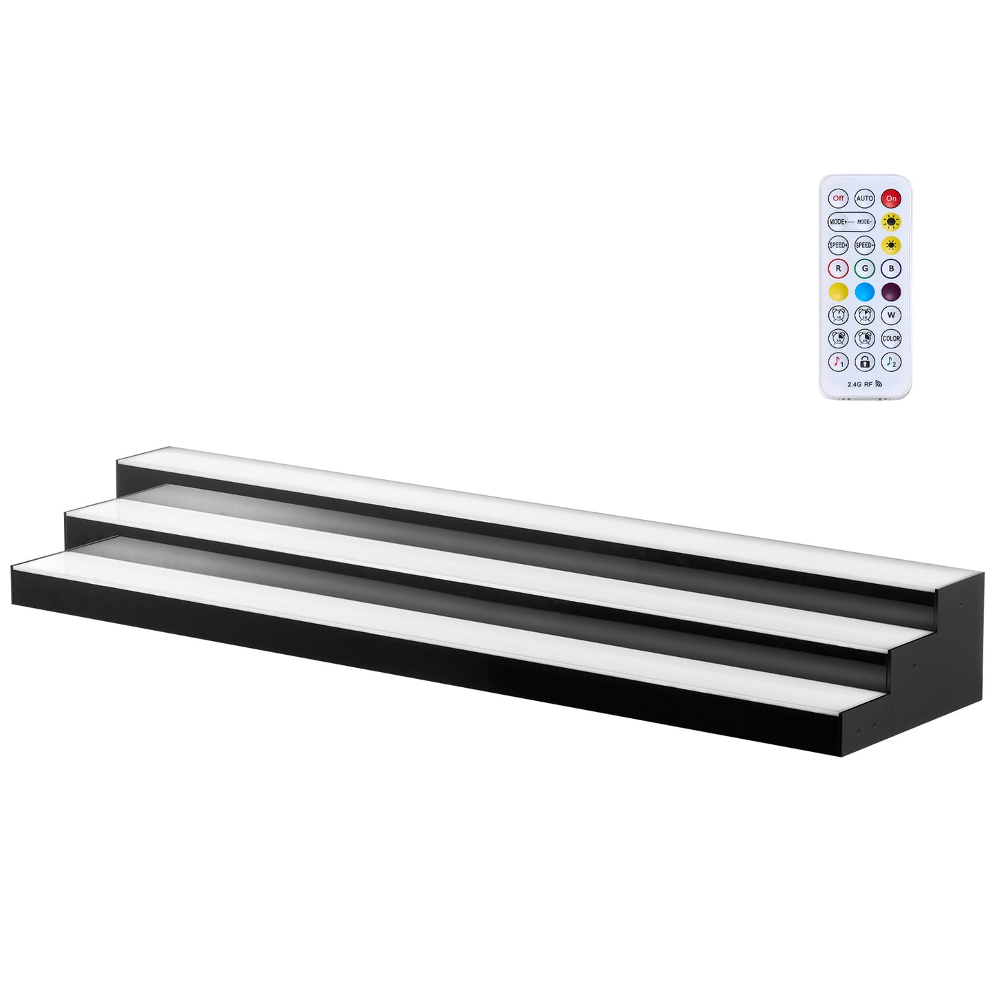 LED Liquor Bottle Display Shelf with Remote & App Control, 3 Tiers, Acrylic Illuminated Home Bar, 48 Inch