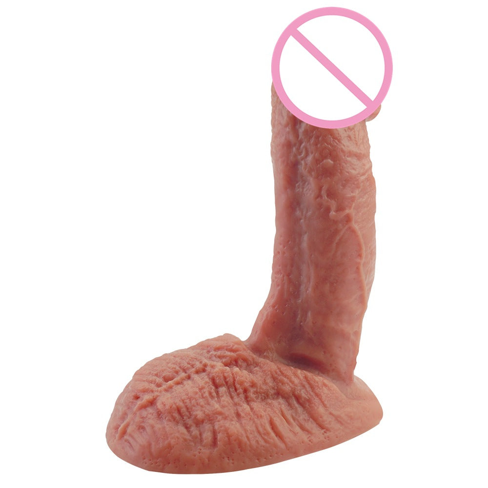 Double Layer Liquid Silicone Adult Toy - Skin Color, 18.5cm Length