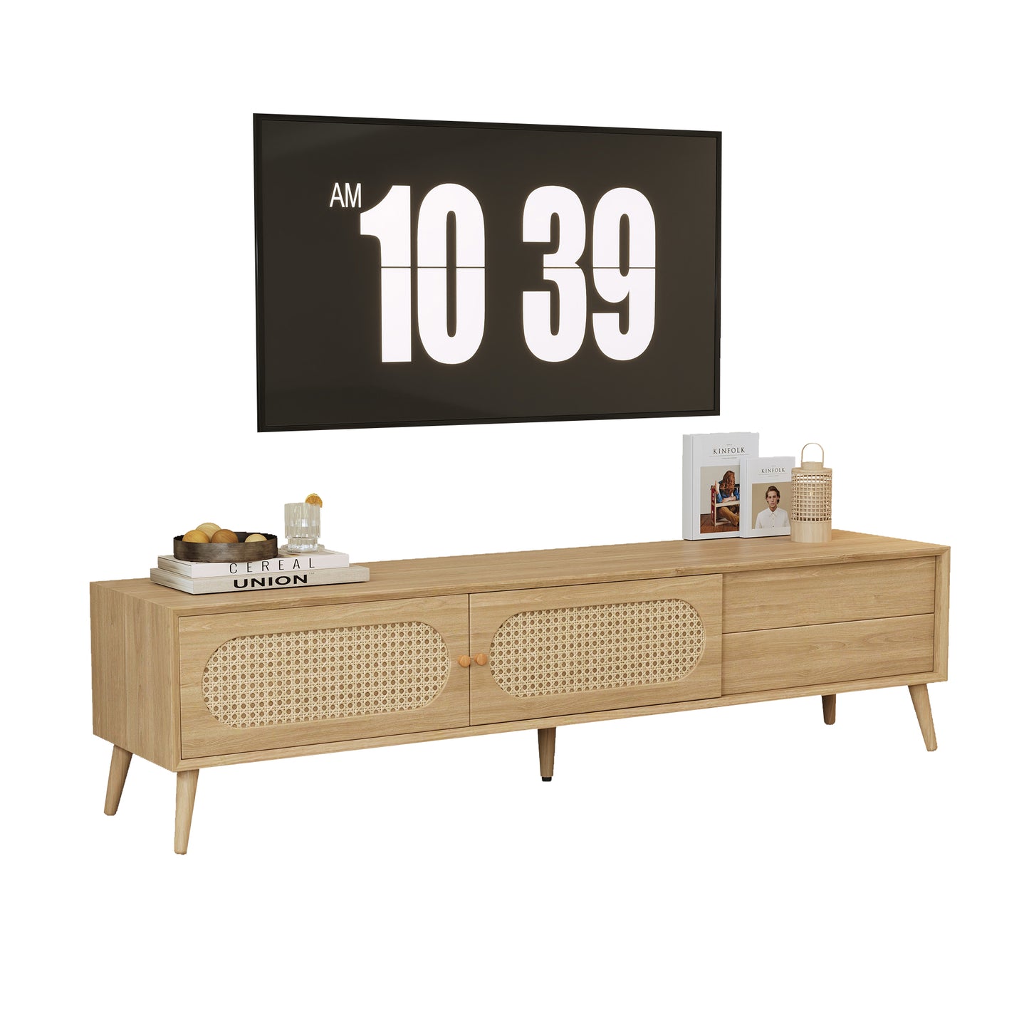 Boho TV Stand for TVs Up to 80'' - Modern Farmhouse Media Console