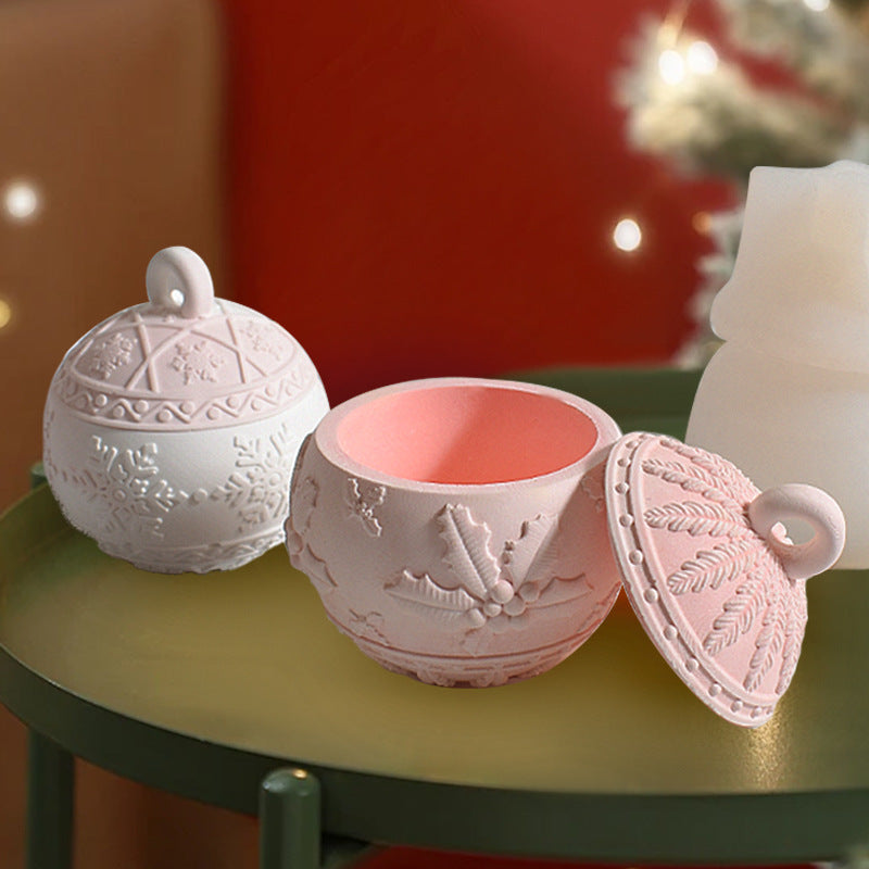 Silicone DIY Snowflake & Berry Pattern Storage Box Mold for Crafts
