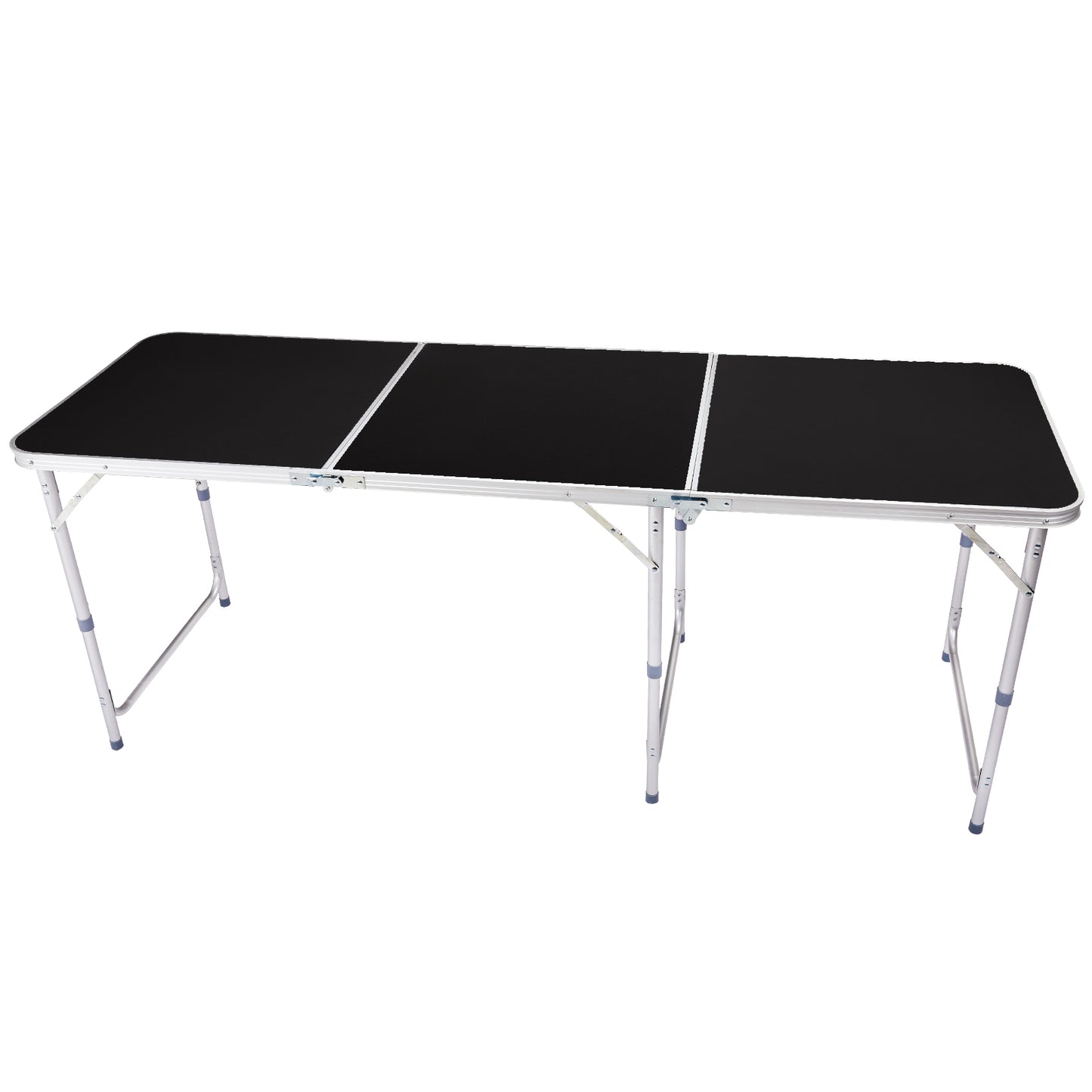 6ft Aluminum Alloy Folding Table - Black Outdoor Tri-Fold