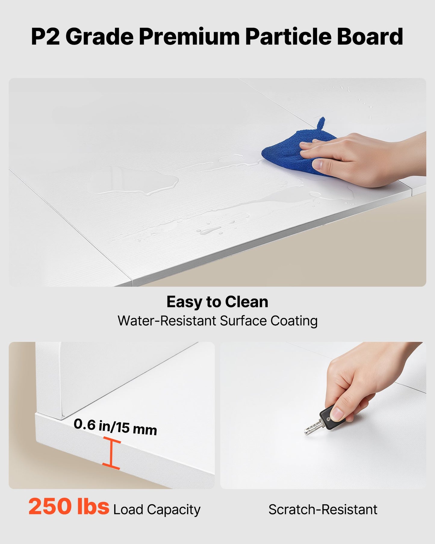 Wooden Washer Dryer Countertop with Edge & Hooks - Water-Resistant Laundry Surface, 54x27.5 in