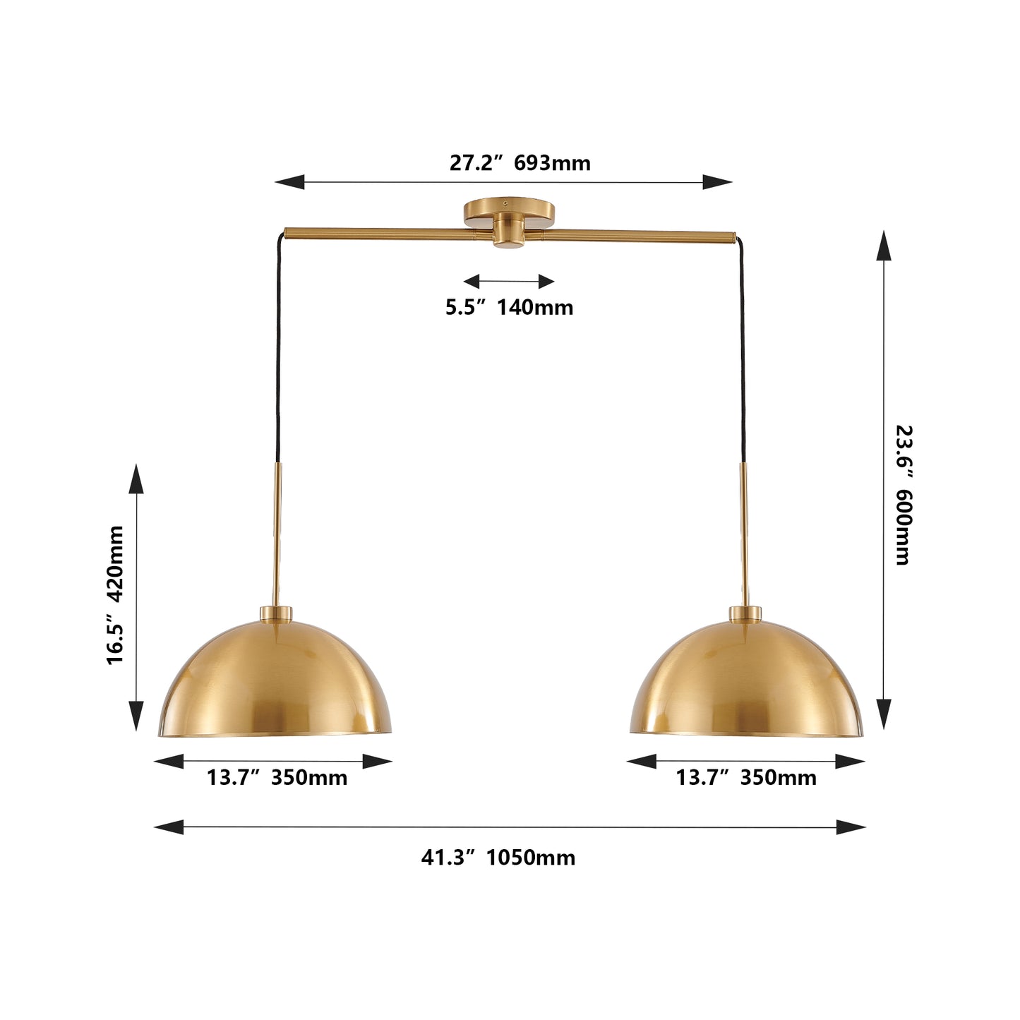 Industrial Modern Double Pendant Light - Adjustable Ceiling Lamp
