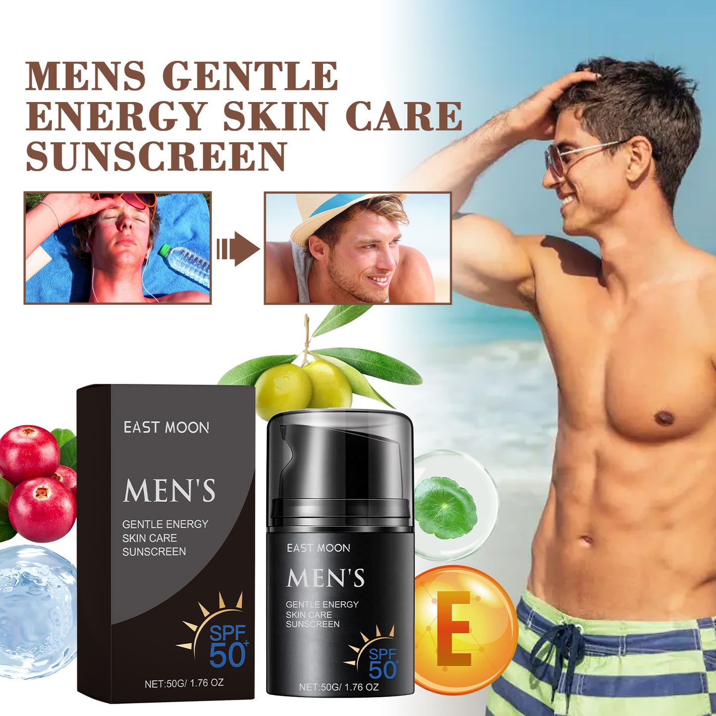 Enhanced Men's Sunscreen - Moisturizing UV Protection Cream