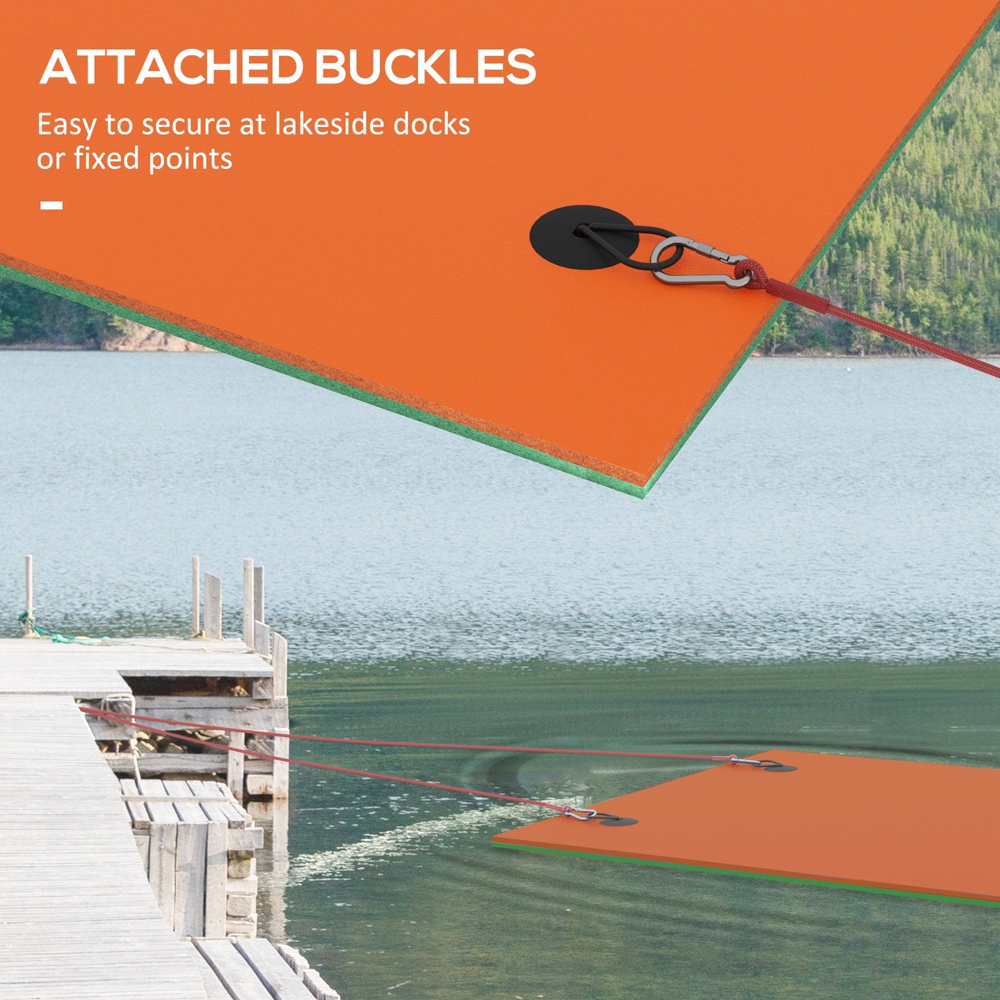 Lily Pad Floating Water Mat for 2 People - 9x6 ft, Orange