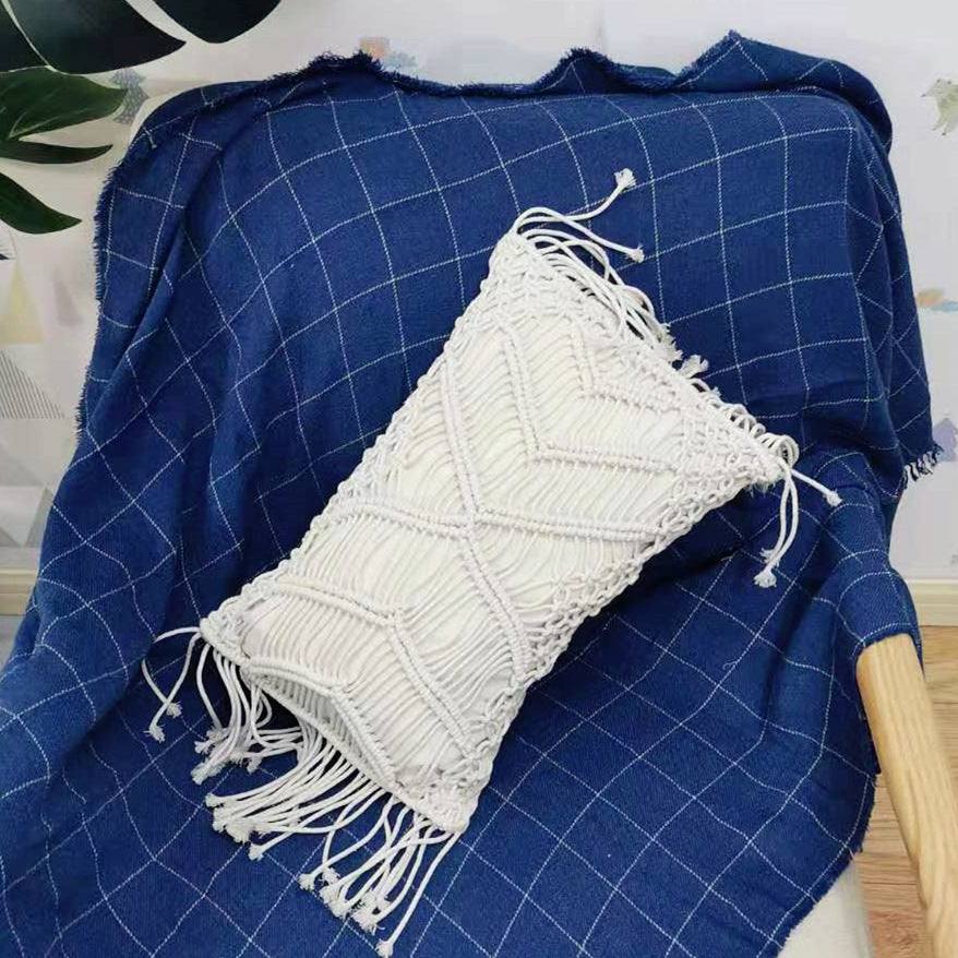 Woven Waist Pillowcase Geometric Abstraction Nordic Style Offwhite 30x45cm