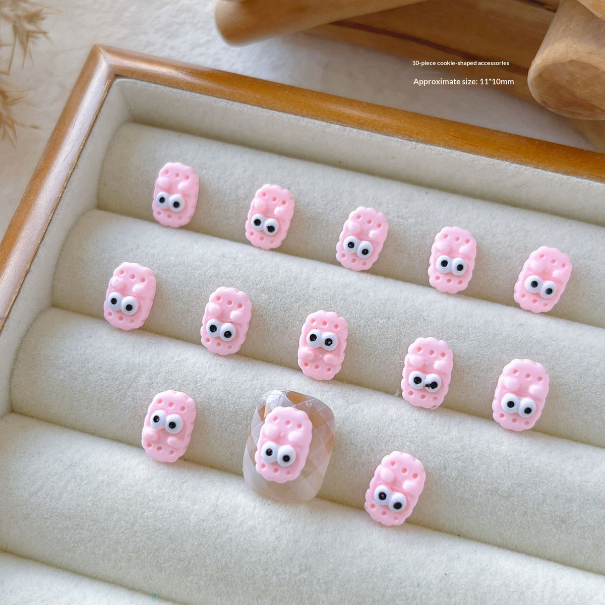 Edible Toy Cookie Nail Art Accessories Kit - Cartoon Series Resin Decor