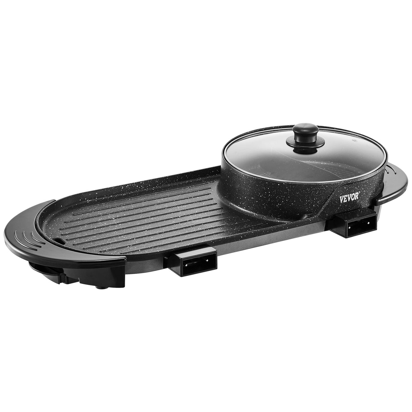 2200W 2-in-1 Electric Hot Pot & Grill, Smokeless Kitchen Appliance for 1-6 People