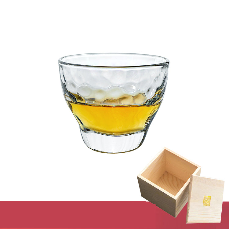 Hammer Pattern Small Wine Cup Set - Japanese Tea Drinkware with Wooden Box