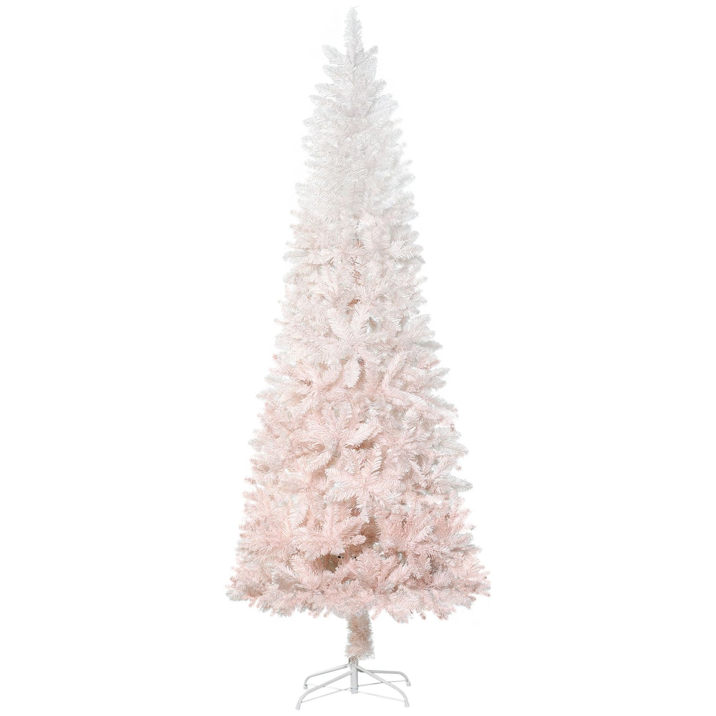 6ft Slim Pencil Artificial Christmas Tree - Pink & White