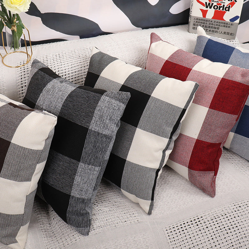 Plaid Pillow Cover for Sofa and Home Decor - Modern Cushion Case