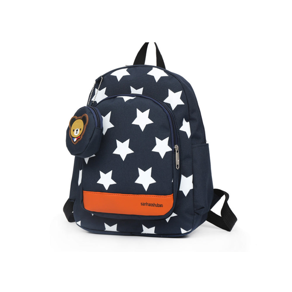 Lightweight Soccer Fan Backpack with Bear Coin Purse - Multi-Color