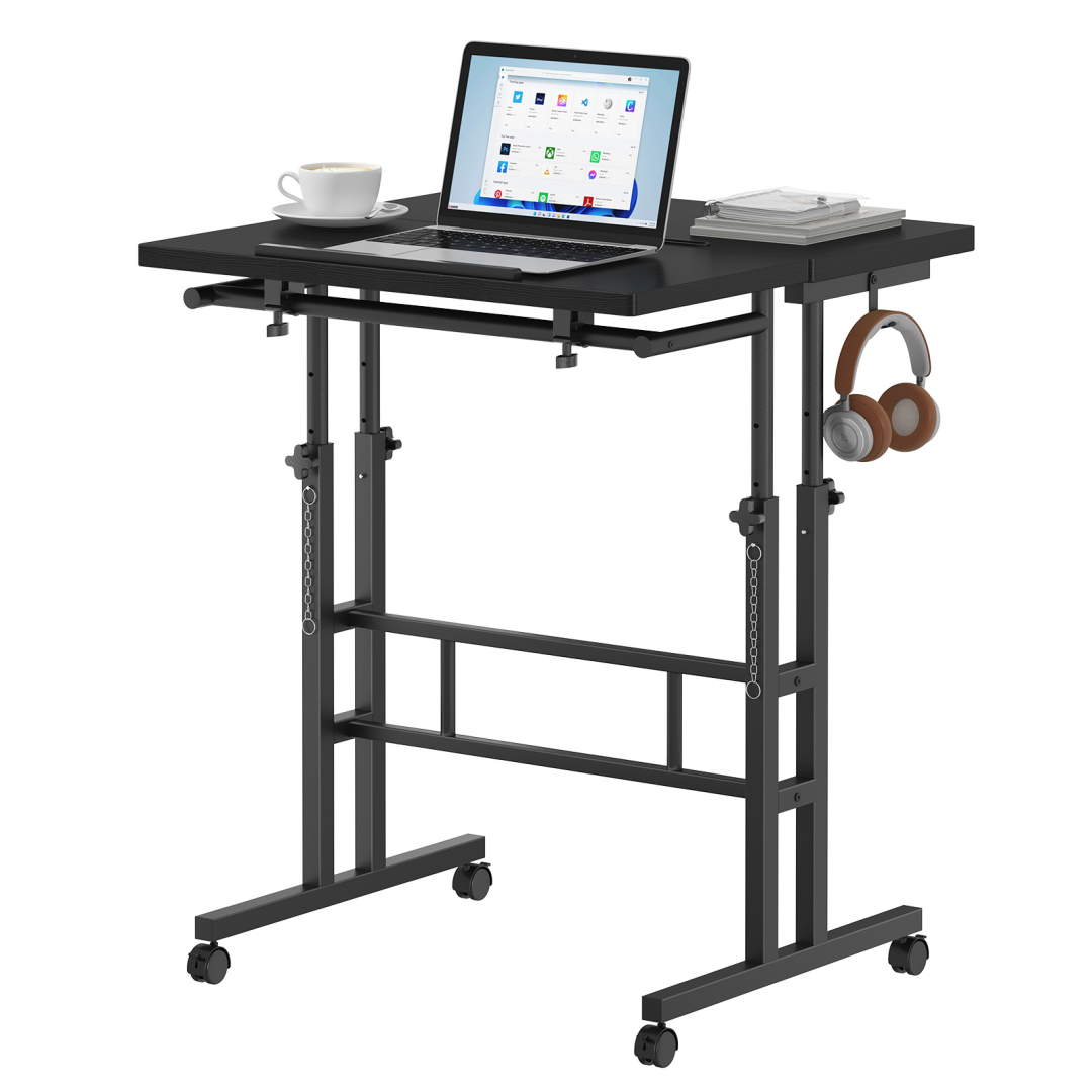Manually Adjustable Height Rotating Standing Desk - Mobile Worktable