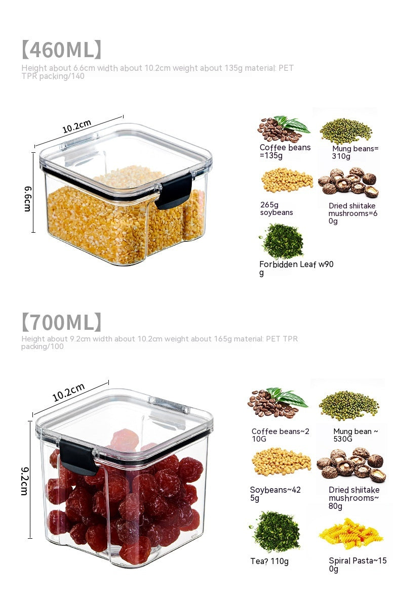 Food Grade Plastic Grain Storage Canisters with Sealed Lid - Stackable Food Containers