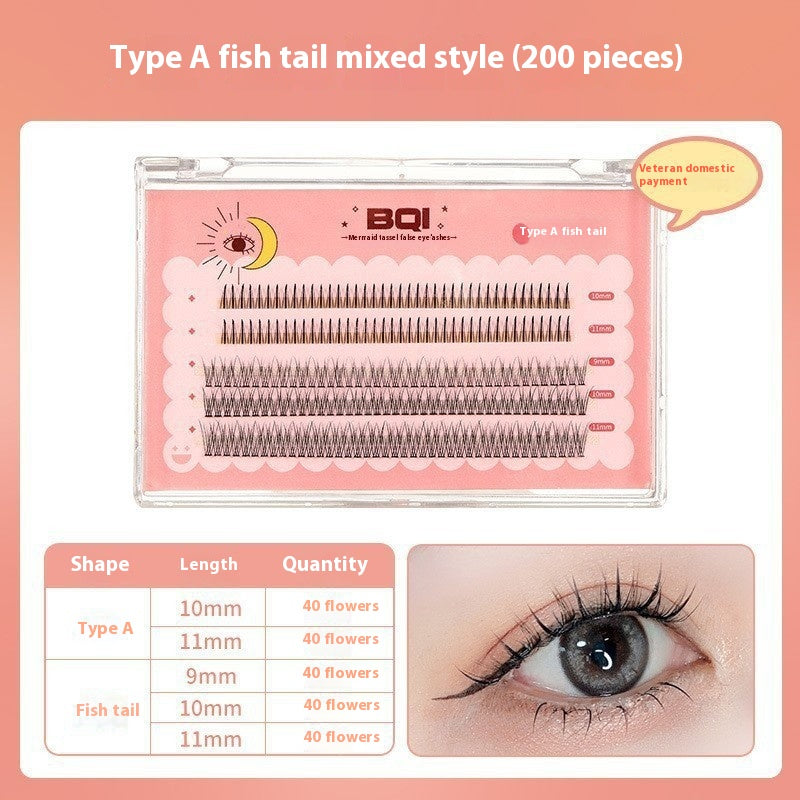 Mermaid Tassel False Eyelashes - Easy to Use 3D Cluster Grafting Curling Style