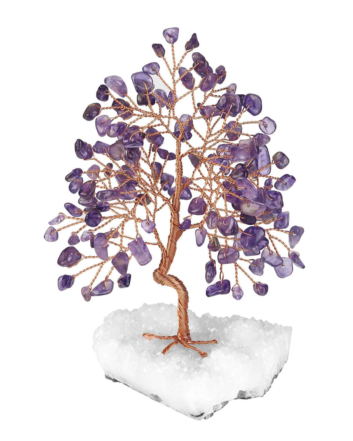 Crystal Tree Ornament with Gravel Base - Small Decorative Winding Tree for Home & Garden