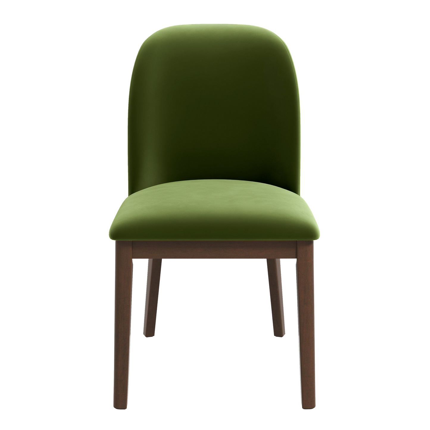 Kaitlyn Mid-Century Modern Green Velvet Dining Chair Set Of 2 With