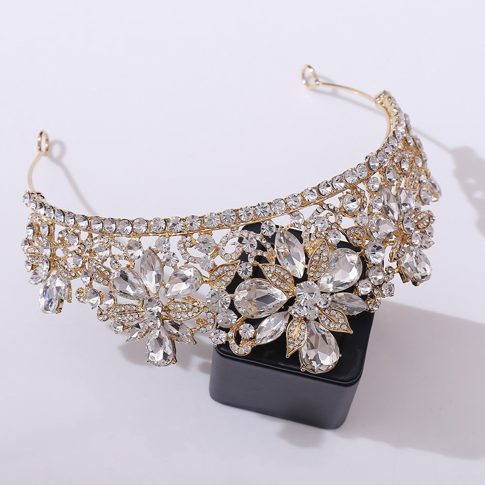 Rhinestone Crown Headband Hair Accessory - Multiple Colors