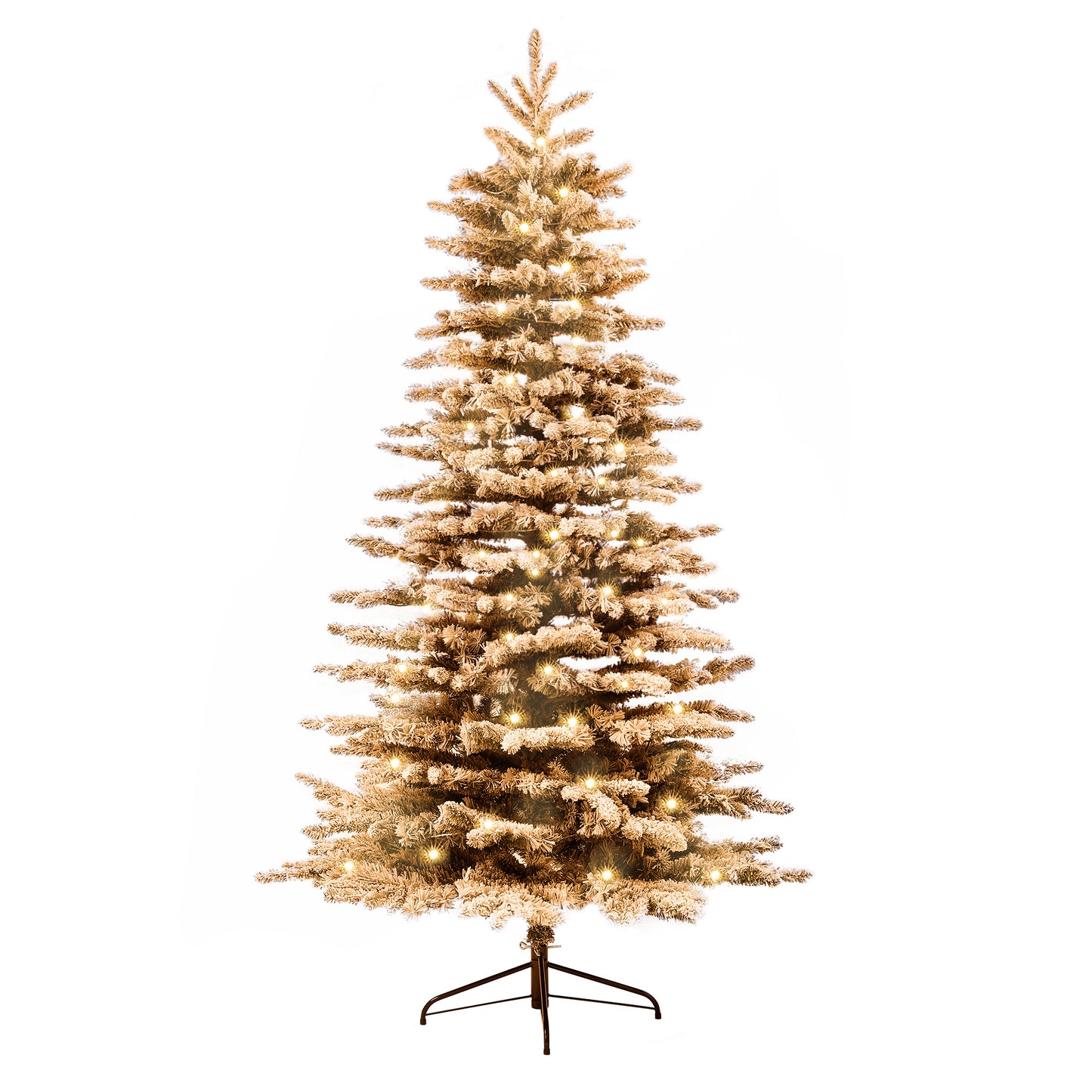 7.5 Ft Pre-Lit Snow Flocked Artificial Christmas Tree with 500 LED Lights