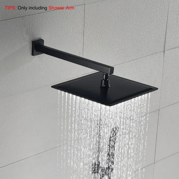 Rain Shower Head Arm with Flange - Wall Mount Shower Extension 1/2 NPT