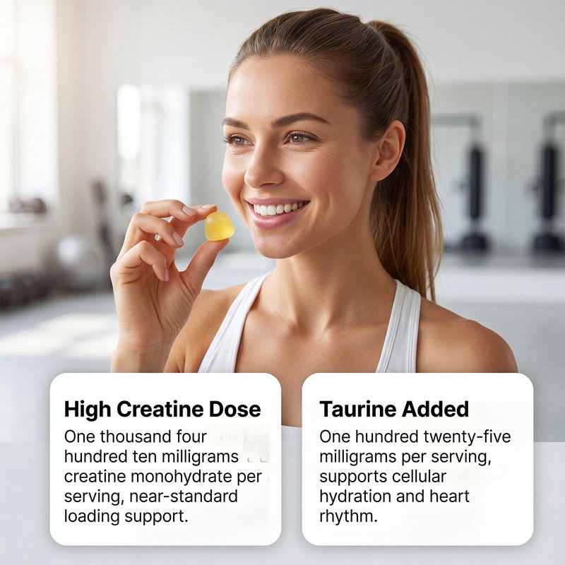 Creatine Monohydrate & Taurine Gummies - 60 Count