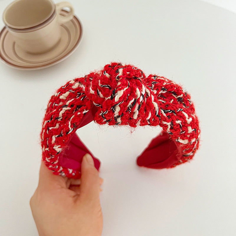 Wide Brim Hair Accessory with Knot Design - Multiple Colors